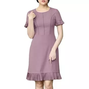 ZANZEA Женское повседневное платье с круглым вырезом, однотонное, летнее, с коротким рукавом S
