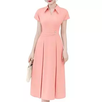 ZANZEA Женское повседневное платье с отложным воротником, свободное, летнее, с коротким рукавом M