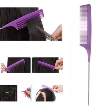 Заостренный гребень для хвоста, термостойкие расчески для начеса, гребень для крысиного хвоста с инструментом для укладки хвоста из нержавеющей стали, простой в использовании розовый