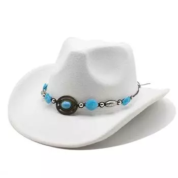 Западная тибетская шляпа, ковбойская шляпа, этнический стиль ретро-цилиндр, солнцезащитный козырек, широкополая, с большими полями, твидовая мужская и женская M56-58cm красный