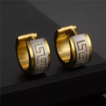 Западные модные серьги из нержавеющей стали, популярные серьги с дизайном Великой стены для мужчин и женщин, ювелирные изделия CHINA