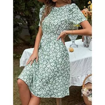 западные платья для женщин | Платье А-силуэта до колен | Платье миди в стиле вестерн для женщин| Короткое платье XS