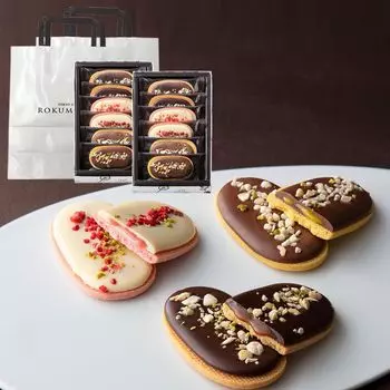 Западные сладости Rokumeikan с 6 кусочками шоколада lang x 2 коробки набор Новая сумочка, (шоколад, сладости, подарок, новогодние поздравления)