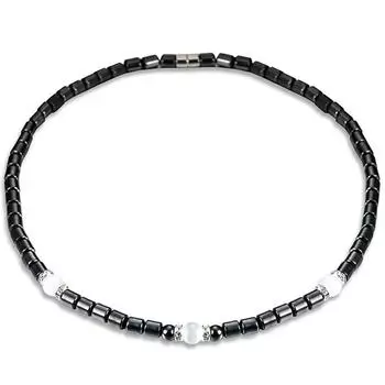 Западный стиль Мужчины Женщины Черное ожерелье с гематитом Модные украшения