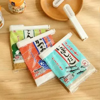 Запаивающий зажим в японском стиле, зажимы для пластиковых пакетов для овсянки, запечатанные приправы, сливное отверстие, сохраняющее свежесть, герметик белый