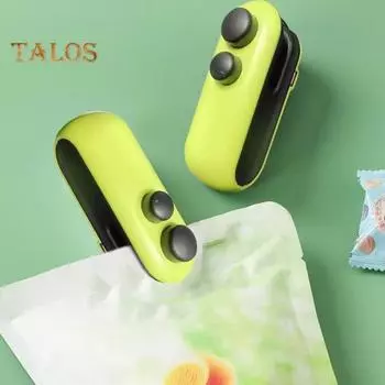 Запайщик пакетов 2-в-1, перезаряжаемый ручной термосварочный резак типа C, портативная экономия еды для пластиковых пакетов, хранение свежести закусок зелёный