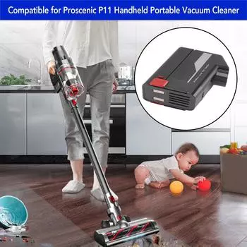 Запасная батарея для пылесоса 2200 мАч, простая в установке сменная батарея для пылесоса для Proscenic P11 чёрный