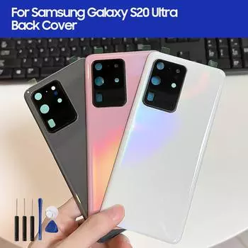 Запасное заднее стекло для Samsung Galaxy S20 Ultra 5G, заднее стекло с объективом камеры белый