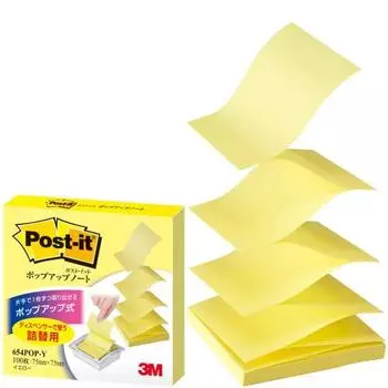 Запасной блок для заметок Post-It Pop-up Notes 75x75 мм 100 шт. Желтый 654POP-Y