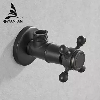 Запасные части для крана 1/2 x 1/2 черный латунный угловой запорный клапан для заполнения крана и туалета треугольные клапаны для остановки воды 8818