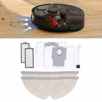 Запасные части для пылесоса 2 боковые щетки 2 фильтра 2 насадки для швабры 2 пылесборника 1 щетка для очистки для Roborock Q8 Max Q5 Pro
