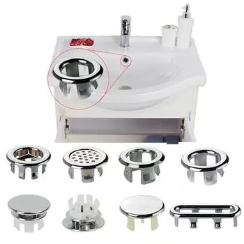 Запасные части для раковины в ванной комнате, круглая крышка перелива, аккуратная отделка, замена хрома 1