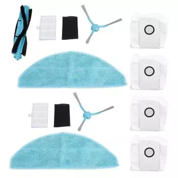 Запасные части для робота-пылесоса 1 Основная щетка 2 Боковая щетка 2 Швабра 2 Фильтр 4 Пылесборник A