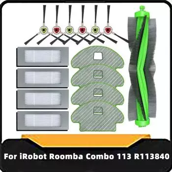 Запасные части для робота-пылесоса iRobot Roomba Combo R113840, сменная основная щетка, боковая щетка, фильтр Hepa, салфетки для швабры