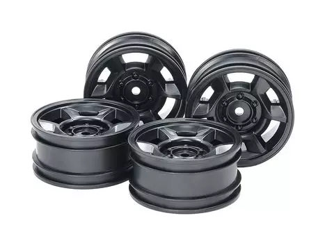 Запасные части TAMIYA RC 6-спицевые колеса 26 мм черные 4 шт. 51688 № 1688 SP.1688 CC-02 ширина/вылет +4