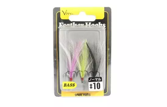 Запасные хвостовые крючки Viva Feather Hook для бас-гитары, размер 10 FH2 (4096)
