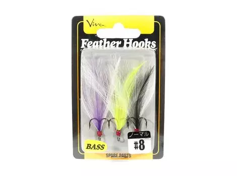 Запасные хвостовые крючки Viva Feather Hook для бас-гитары, размер 8 FH2 (4645)