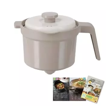 запатентованная посуда RANGEMATE MUGPOT для приготовления пищи в микроволновой печи продается. В комплект входит книга рецептов [Использование технологии] [Непосредственно продукт] (серый)