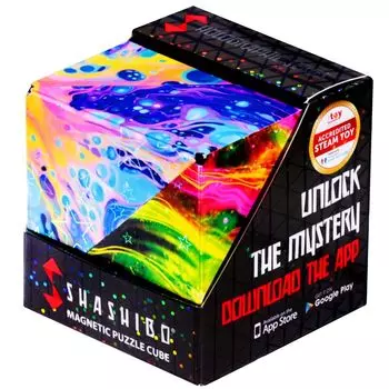 Запатентованный кубик-фиджет SHASHIBO Shapeshift Box с 36 редкоземельными магнитами, трансформирующийся в более чем 70 фигур - отмеченный наградами, - (Космос)