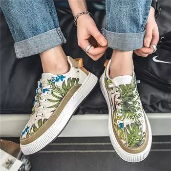 Zapatillas De Hombre Men Shoe Low Top Skateboard Shoe for Men Trendy Student Canvas Shoe Designer Casual Sneaker Men Tennis Shoe 39 белый