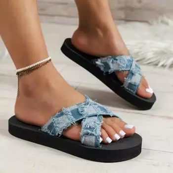 Zapatillas de moda Retro para mujer, неформальные туфли, сандалии planas de playa, женские тапочки zapatos de punta abierta 36 чёрный