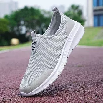 Zapatillas Hombre Суперлегкие удобные сетчатые мужские мокасины без застежек Вулканизированные носки Кроссовки повседневные не из кожи 39 чёрный