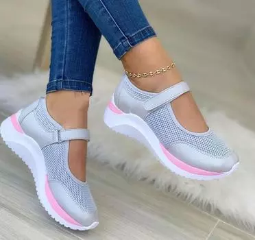 Zapatillas Mujer кроссовки модные сетчатые носки на платформе сандалии с открытыми отверстиями обувь Tenis Feminino дышащая спортивная обувь женская 35 чёрный