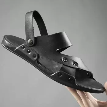 Zapatillas Verano Hombre Calzado сандалии для мужчин из натуральной кожи, мужская обувь 2022, роскошные сандалии для рыбалки, черная летняя мужская обувь 38