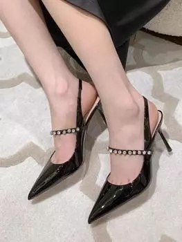 Zapatos De Mujer Туфли с острым носком на высоком каблуке Женские туфли Baotou Open Ladies Office Wedding Shoes Женская обувь 35