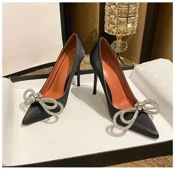 Zapatos de tacn alto con lazo para Mujer, кальсадо Sexy de fiesta y Club nocturno, платьедо, женские туфли на каблуке 35