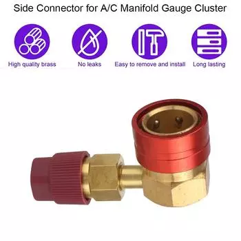 Запчасти для автомобильного кондиционера для адаптера R1234YF к 134a 90 градусов QC1234HL автомобильные инструменты адаптер для быстрой смены хладагента золотой
