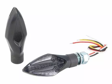 Запчасти для мотоцикла Kijima LED Комбинированный задний фонарь TRD Тип Последовательный Черный Линза (Мигалка и лампа) 12V2.7/0.2/2W Корпус/Дым 219-5182 чёрный