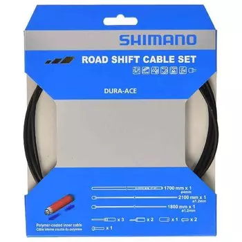 Запчасти для ремонта SHIMANO Комплект тросов переключения передач Полимерное покрытие 9000 Черный с носиком для Y63Z98910 RD-9000 чёрный