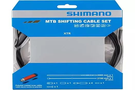 Запчасти для ремонта SHIMANO Комплект тросов переключения передач Полимерное покрытие MTB Черный Y01V98112