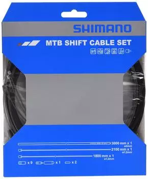 Запчасти для ремонта SHIMANO Комплект тросов переключения передач из нержавеющей стали MTB черного цвета Y60098021 чёрный