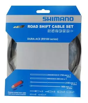 Запчасти для ремонта SHIMANO Комплект тросов переключения передач Полимерное покрытие R9100 Черный с носиком для Y0BM98010 OT-RS900, RD-R9100 чёрный