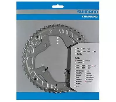 Запчасти для ремонта SHIMANO Передняя звезда с зубьями SpikeHook 48T (для 48-36-26Т) (Серебряный) FC-T4060 Y1PM98140