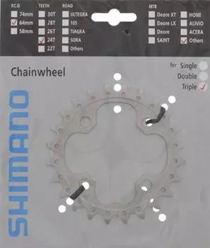 Запчасти для ремонта SHIMANO Звездочка 24T AE Y1MX24000 (443224Т) FC-T551