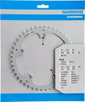 Запчасти для ремонта SHIMANO Звездочка 45T Y1PB45000 (Серебряный) FC-S501
