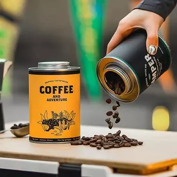 Запечатанная банка для хранения кофейных зерен, жестяная коробка для кемпинга на открытом воздухе, 150 г/200 г, упаковка, банка для хранения, свежая дышащая жестяная банка