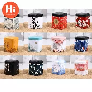 Запечатанная коробка для чая, кухонный контейнер для хранения, жестяная банка, квадратная банка, железо для конфет, винтажный C