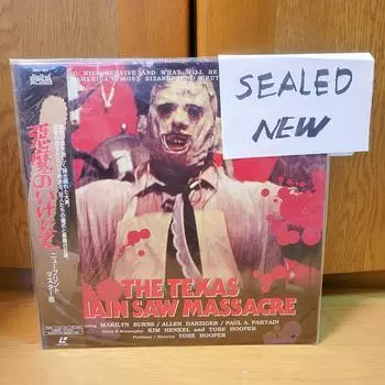 Запечатанный фильм ужасов «Техасская резня бензопилой» LD Laserdisc Лазерный диск, а не DVD Японские субтитры Английские Объединенный Доставка ок Использованный