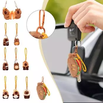 Запеченная капибара и капибара плюшевый брелок милый креативный маленький подарок One Size