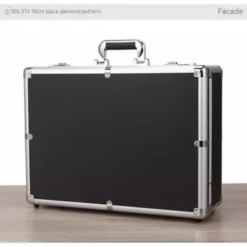 Запираемый небольшой ящик для инструментов из алюминиевого сплава, портативный ящик для паролей, безопасный домашний ящик для хранения документов 36x24x10cm empty box серебряный