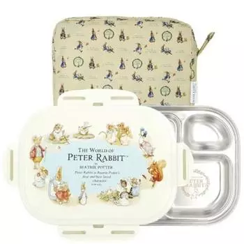 Запираемый поднос для еды Peter Rabbit, ланч-бокс 3310 + карманный набор, слоновая кость, поднос для еды + крышка + карман, популярные корейские предметы для родителей