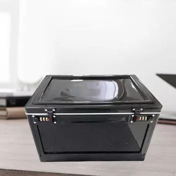 Запираемый ящик для хранения с паролем, косметический органайзер, контейнер для драгоценностей, еда Black White
