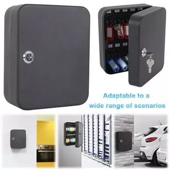 Запирающийся органайзер для ключей с комбинацией ключей/кодового замка, шкаф для ключей на 20 крючков для ключей, запирающийся шкаф для ключей