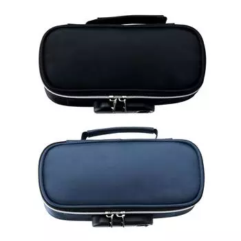 Запирающийся пенал большой емкости стильный холщовый канцелярский чехол для учеников старших классов Blue