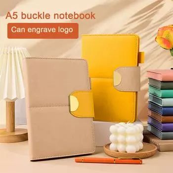 Записная книжка формата А5 с кожаной пряжкой, журнал для записей рабочих встреч, тематическая тетрадь, утолщенный студенческий дневник, линованные страницы, дневник путешествий, 120 листов A5