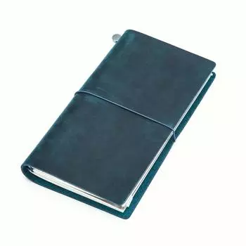 Записная книжка из натуральной кожи Collasaro, ежедневник, обычный размер (синий)